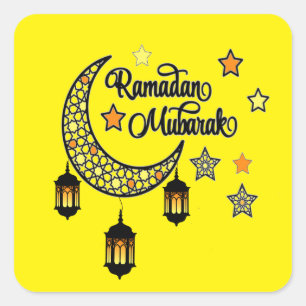 Happy Ramadan Kareem And Eid Mubarak 2024 Square Sticker