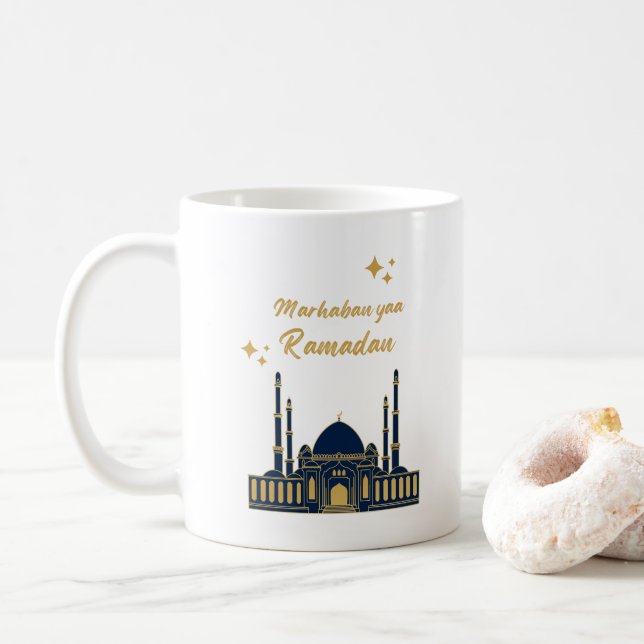 Happy Ramadan Kareem -Eid Mubarak Quotes     Coffee Mug (With Donut)