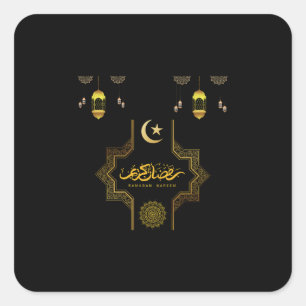 Happy Ramadan Kareem -Eid Mubarak Wishes Holiday Square Sticker