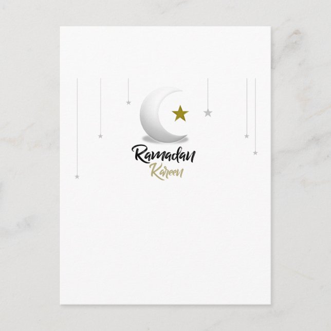 Happy Ramadan Kareem Elegant Islamic Crescent Gift Postcard (Front)