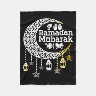 Happy ramadan mubarak islamic calligraphy faith fleece blanket