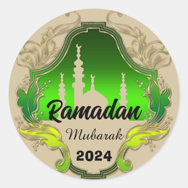 Happy Ramadan  Mubarak Kareem personalised  2024 Classic Round Sticker (Front)