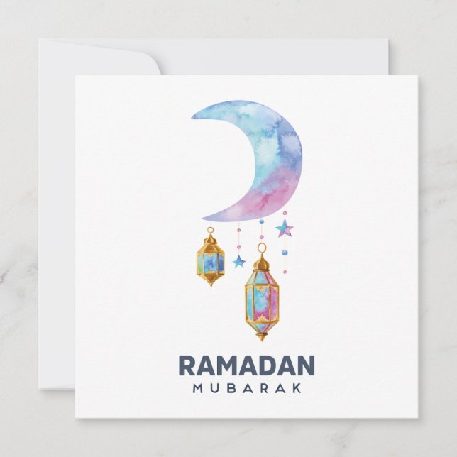 Happy Ramadan Mubarak | Ramadan Kareem Gold Muslim Holiday Card (Front)