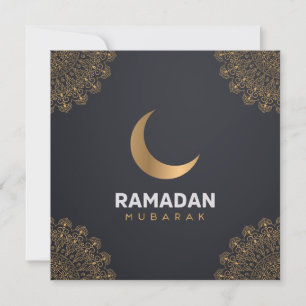 Happy Ramadan Mubarak   Ramadan Kareem Gold Muslim Holiday Card