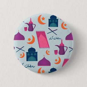 Happy Ramadan Pattern 6 Cm Round Badge
