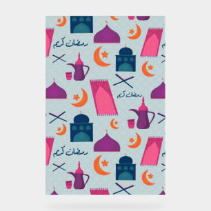 Happy Ramadan Pattern Acrylic Sign