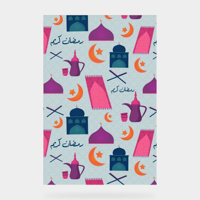 Happy Ramadan Pattern Acrylic Sign (Front)