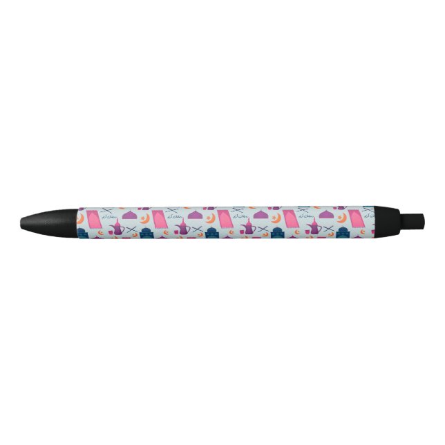 Happy Ramadan Pattern Black Ink Pen (Front)