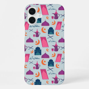 Happy Ramadan Pattern iPhone 16 Plus Case