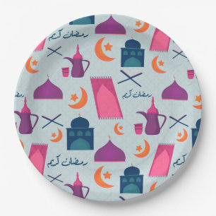 Happy Ramadan Pattern Paper Plate