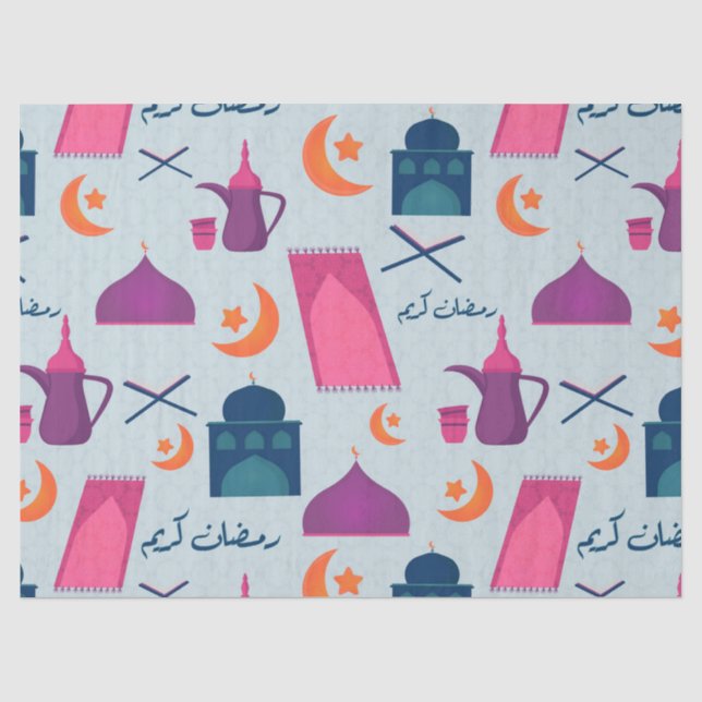 Happy Ramadan Pattern Tissue Paper (Front)