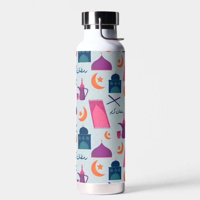 Happy Ramadan Pattern Water Bottle (Left)