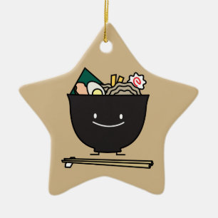 Happy Ramen Bowl Ceramic Tree Decoration