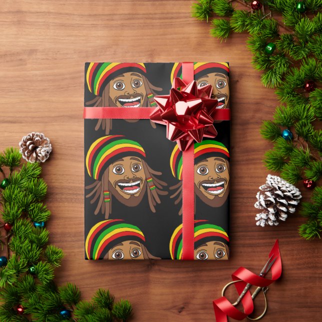 Happy Rasta Man Rastafari Wrapping Paper (Holiday Gift)