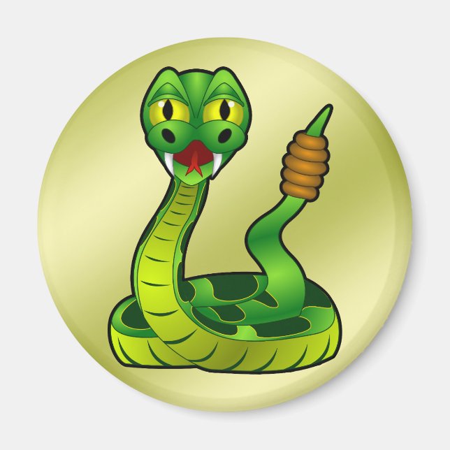 Happy rattlesnake magnet (Front)