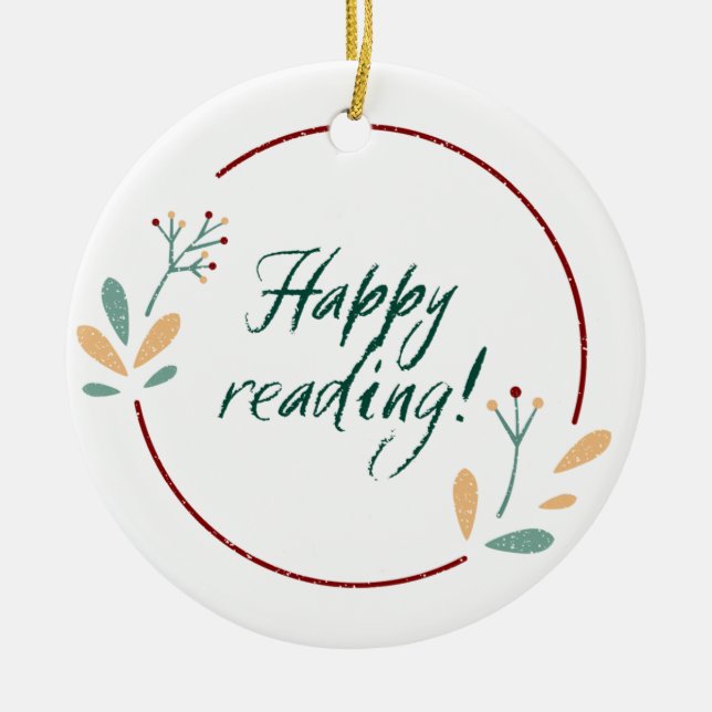 Happy Reading Ornament (Front)