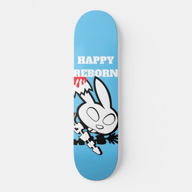 Happy Reborn Bunny Loves Strawberry Jam Skateboard (Front)