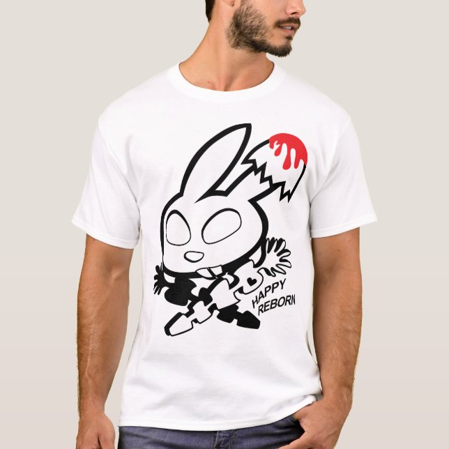 Happy Reborn Bunny Strawberry Jam on Egg Shell T-Shirt (Front)