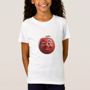 Happy Red Apple Cute 3D Art T-Shirt