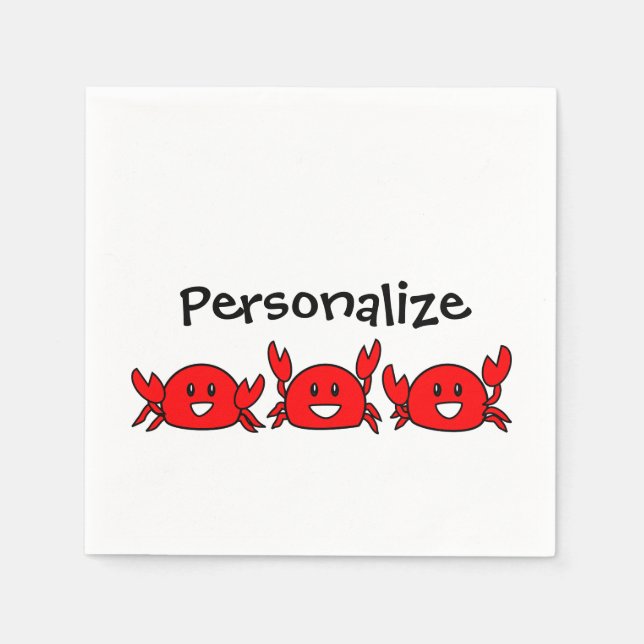 Happy Red Crabs Napkin (Front)