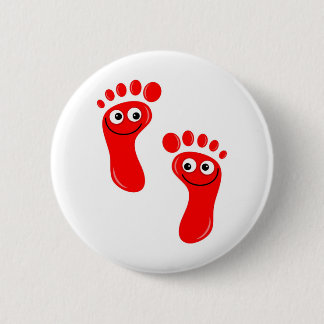Happy Red Feet 6 Cm Round Badge