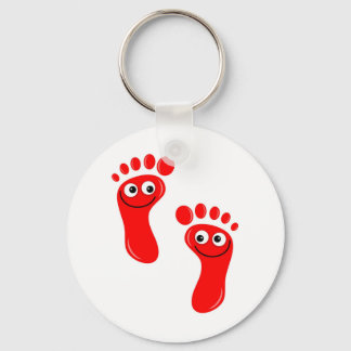 Happy Red Feet Key Ring