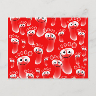 Happy Red Feet Postcard