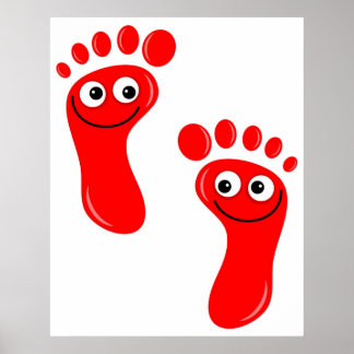 Happy Red Feet Poster