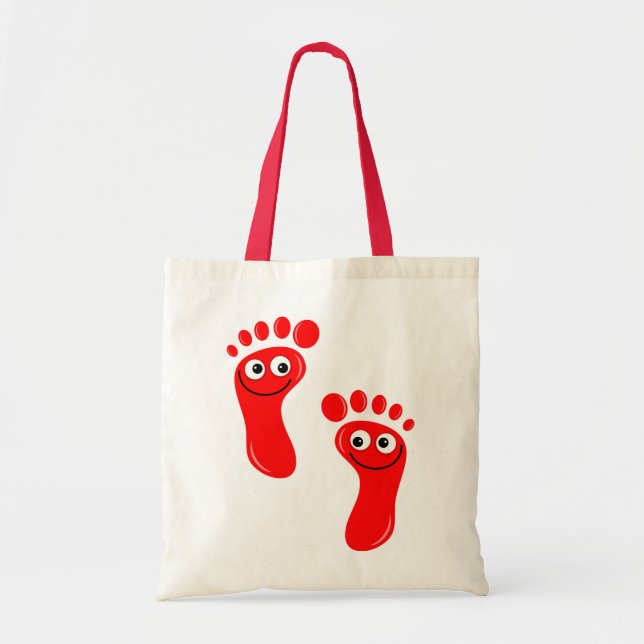 Happy Red Feet Tote Bag (Front)