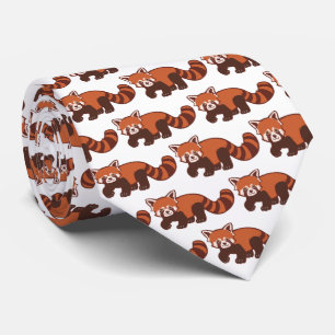 "Happy Red Panda" Animal Print Tie