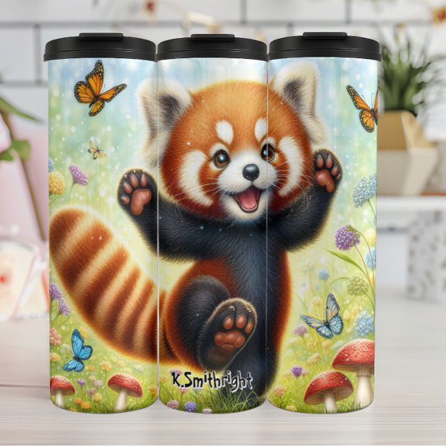 Happy Red Panda Dancing Thermal Tumbler (Creator Uploaded)