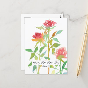 Happy Red Rose Day June 10 National Holiday  Postcard