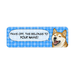 Happy Red Shiba Inu Japanese Dog Name labels