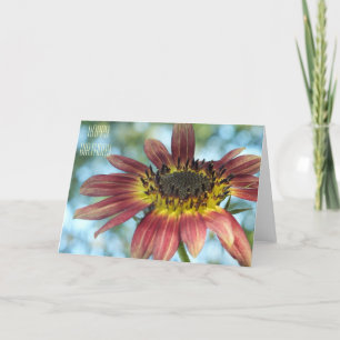 Happy Red Sunflower Birthday Card