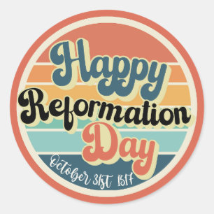 Happy Reformation Day vintage Classic Round Sticker