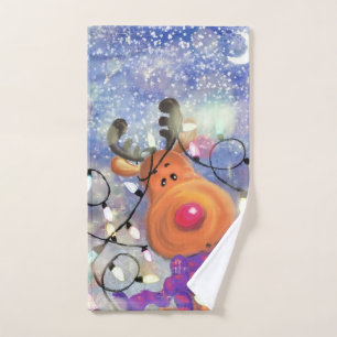 Happy Reindeer - Christmas Bath Towel Set