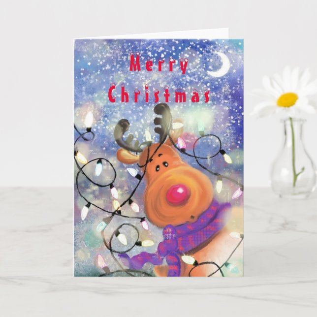 Happy Reindeer Christmas Card (Small Plant)