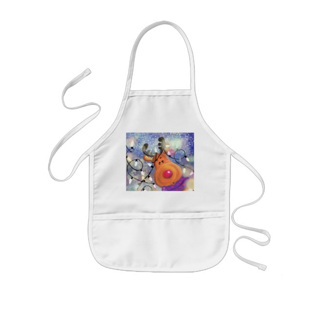 Happy Reindeer - Christmas Kids Apron (Front)