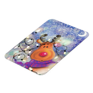 Happy Reindeer - Christmas Magnet