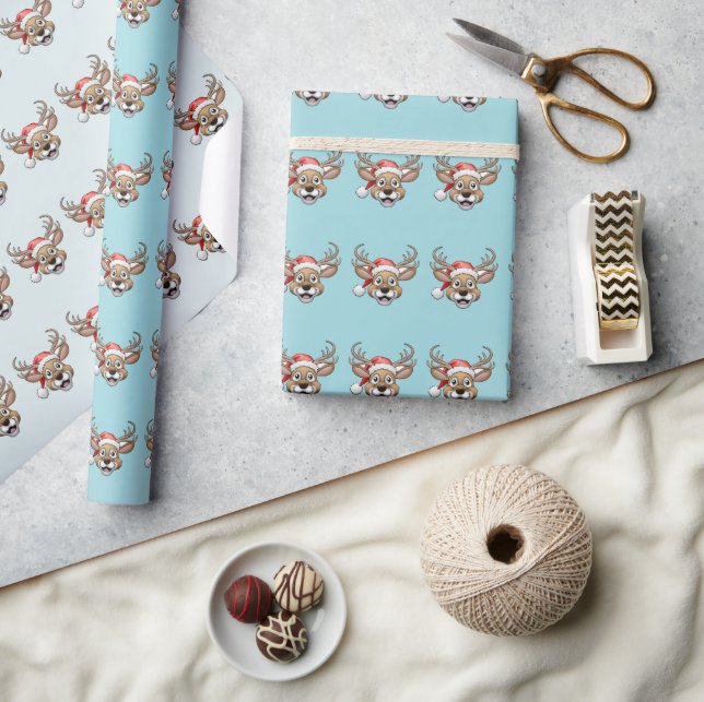 Happy Reindeer Christmas Season Wrapping Paper (Crafts)