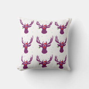Happy Reindeer Clown X-mas Cushion 41 cm x 41 cm