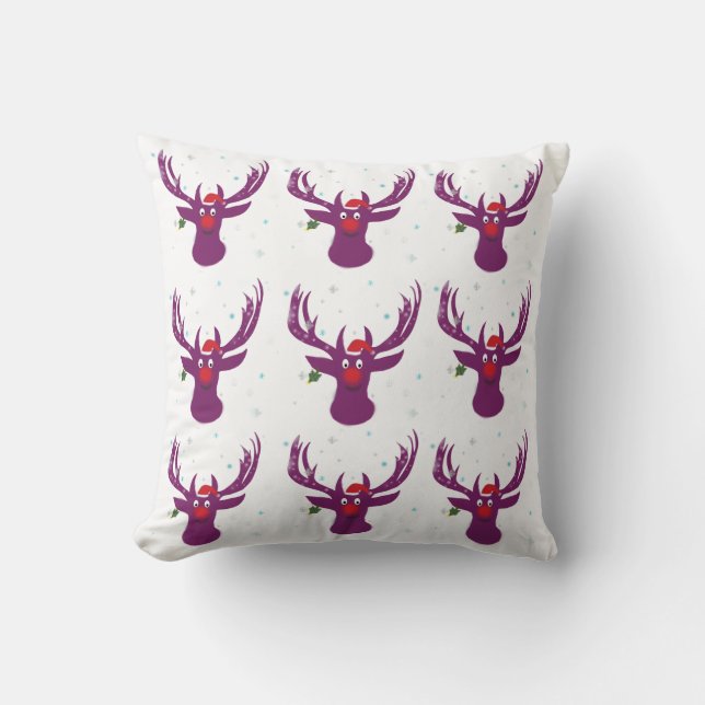 Happy Reindeer Clown X-mas Cushion 41 cm x 41 cm (Front)