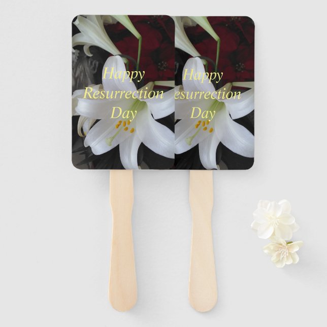 Happy Resurrection Day Hand Fan (Front and Back)