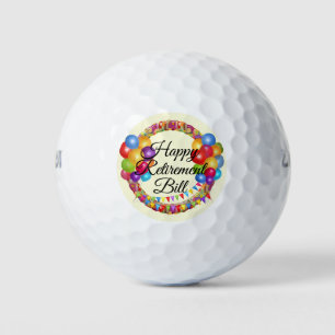 Happy Retirement Add Name Gift 3 Golf Balls