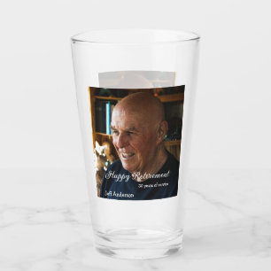 Happy retirement add name photo years of service r glass