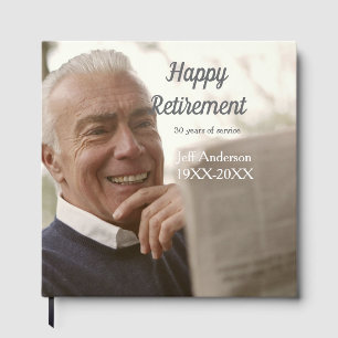 Happy retirement add name photo years of service r guest book