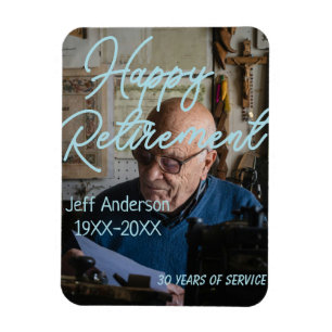 Happy retirement add name photo years of service r magnet