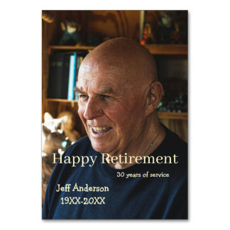 Happy retirement add name photo years of service r table number