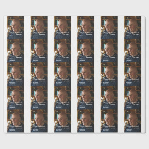 Happy retirement add name photo years of service r wrapping paper