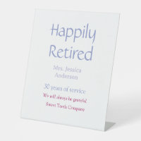 Happy retirement add name years of service purple